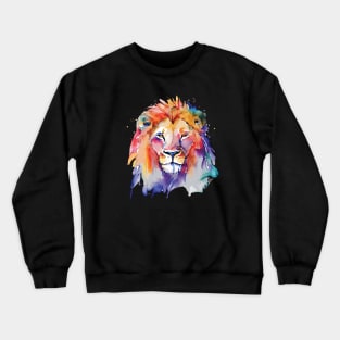 Majestic Lion Watercolor Art Print Crewneck Sweatshirt